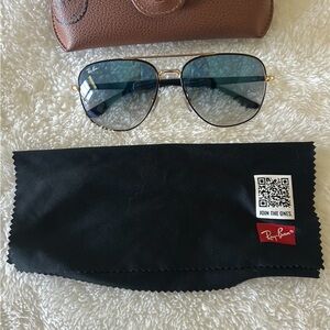 Ray-Ban Aviator Sunglasses with Blue Lenses